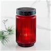 Hofer Friedlicht Hofer Candele, luce solare a LED in vetro [rosso] 3 anni di durata della luce, resistente alle intemperie, per esterni, candela a LED per cimitero, lampada per tomba, lanterna con batteria,