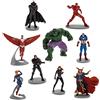 Disney Store Set 9 Personaggi PVC Fumetti Avengers Hulk Falcon Pantera Nera DOTTOR Strange...