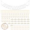 Rainway Just Married - Festone con corda per matrimonio, 120 pezzi, decorazione per torta nuziale, in legno, per San Valentino, proposta di matrimonio, anniversario