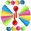 YZDYSHJ Cornetti Gelato con Coperchi giocattoli da spiaggia, 2 Set (18 Pezzi) - 8 Cornetti + 8 Coperchi + 2 Cucchiai, Gioco per Sabbia, Spiaggia, Giardino e Interni, colore casuale per bomboniere