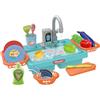 SunaOmni Lavello da gioco con acqua corrente, lavello da gioco elettrico in plastica per bambini, set da 19 pezzi, tavolo ad acqua senza BPA per bambini e bambine, da per, da