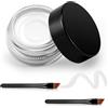 Erinde Eyeliner Gel Bianco, Waterproof e a Lunga Tenuta, Crema-Gel con Pigmenti ad Alta Intensità, Trucco Eye No-Sbavature, Eyeliner Impermeabile con 2 Pennelli 04# Bianco