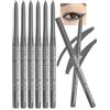 Erinde Set 6 Pezzi Matita Eyeliner in Gel, Kajal Waterproof e a Lunga Durata, Altamente Pigmentato, Tratto Resistente alle Sbavature, Punta Retrattile, Applicazione Morbida e Scorrevole, 05# Grigio