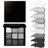 KARLOR Palette di ombretti Smoky in 9 colori, nero glitterato, argento e grigio, opaco, ombretto metallizzato, punk perlescente, altamente pigmentato, palette di ombretti con specchio