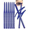 Erinde Set 6 Pezzi Matita Eyeliner in Gel, Kajal Waterproof e a Lunga Durata, Altamente Pigmentato, Tratto Resistente alle Sbavature, Punta Retrattile, Applicazione Morbida e Scorrevole, 06# Blu