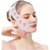 Haoutdory Maschera V-Line Facciale Riutilizzabile,Fascia Lifting per Doppio Mento,Rassodante per Contorno Viso,Cintura Snellente per Modellare la Linea della Mandibola,Farfalla