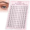 EMEDA Ciuffi di Ciglia | Effetto Naturale| Extension a Ciuffi Nero | Con Banda Trasparente Sottile Cat eye Cluster lashes