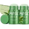 gelpretty 2 Pezzi Maschera Al Tè Verde Per Viso, Maschera Stick Al Tè Verde, Mask All'Argilla Spalmabile, Pulizia Profonda, Controls The Oil, Pori Dilatati, Ideale Regalo Compleanno E Festa
