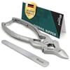 Blizzard Tronchese Unghie Piedi Professionale per Unghie Spesse, Dure e Incarnite - Tagliaunghie, Tronchesino Podologo e Pedicure in Acciaio Inox Tedesco - Per Anziani - 15cm Doppia Molla con Lima