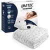 Imetec Scaldasonno Adapto piazza e mezza 150 x 120 cm, basso consumo, tecnologia brevettata, riscaldamento rapido, temperatura personalizzata, 100% cotone, made in italy, comando con 6 temperature