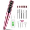 NAILGIRLS Fresa per Unghie Professionale 35000 Giri, Lima Elettrica per Unghie con Schermo LED, 11 in 1 Ricaricabile Frese per Unghie Portatile Trapano per Unghie Senza Fili Velocità Regolabile, Rose