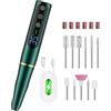 NAILGIRLS Fresa ELettrica,NAILGIRLS 11 in 1 Fresa Unghie Gel Manicure e Pedicure Elettrico,35000RPM Velocità Regolabile,Intelligente Led,Portatile Ricaricabile Lima Elettrica Unghie Portatile Fresa (Verde)