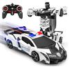 Mieryd Macchina Telecomandata, 2 in 1 Macchina Radiocomandata Robot Giochi Bambini 3 4 5 6 7 8 9 10 anni, 2.4Ghz Trasformabile 360° Rotazione Polizia RC Auto Giocattolo All'aperto Regalo per Ragazzi Ragazze