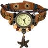 JewelryWe Orologio da Donna in Pelle Classico: Orologio Vintage con Ciondolo Stella Marina Numero Romano