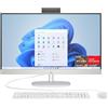 HP 27-cr0011sl, PC All-in-One 27", Display IPS FHD Non Touch, (AMD Ryzen 5 7520U, RAM 16GB, SSD 512 GB, Windows 11), Desktop, Uso quotidiano, Smart Working, QWERTY, Bianco