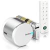 tedee GO2 Alu Serratura Smart con Impronta Digitale, Codice PIN e Cilindro Classe 6 Antieffrazione | Sblocco Automatico | Senza Cambio Cilindro | Compatibile con Matter, Alexa, Google, Apple