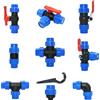 ZWDZJL 20/25/32/40/50/63mm PVC PE Tubo Rubinetto Tee Acqua Splitter 1/2 3/4 1 "1.25" 1.5 "2" Tee Tubo Valvola a sfera Connettore a forma di T 1 pz