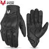ALPINES FOX 2023 Estate Nuovo Vintage Guanti da moto in pelle da uomo Nero Resistente all'usura Guantes Touchscreen antiscivolo Retro Motobiker Luvas