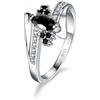 YAAMELI Anello di fidanzamento in argento sterling 925 color gioielli di moda stile classico cristallo austriaco con montatura a punta per donne e ragazze all'ingrosso