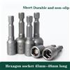 NONE 7-13mm Impatto Esagono Incassato 45mm-48mm Gambo Tondo Dado Driver Chiave A Esagono Incassato Cacciavite Elettrico Bit Adattatore kit presa