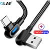 olaf Cavo USB tipo C OLAF ricarica rapida cavo USB C da 90 gradi per Samsung S8 S9 S10 Xiaomi caricatore per telefono cellulare cavi micro USB