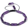 vinswet Bracciale con ametiste a forma rettangolare Pietra naturale Agate indiane Lapislazzuli Braccialetti intrecciati regolabili per gioielli da donna