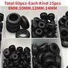 NONE 20/40/60 pz Nero O Ring Rondella di Gomma Guarnizioni Guarnizione Passacavo Assortimento Kit Guarnizione Elettrica O-Ring Guarnizioni Strumenti Set 8 10 12 14mm