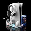 Stazione di raffreddamento turbo con luce RGB e 3 livelli con stazione di ricarica del controller per PS5/SLIM Digital/disco con supporto per cuffie