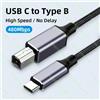 OUIO Cavo USB tipo C a USB tipo B 2.0 per il nuovo MacBook Pro HP Canon Brother Epson Dell Samsung Stampante tipo C Cavo scanner stampante