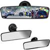 NONE Specchietto retrovisore interno 360 ° Ruota lo specchietto retrovisore per auto Specchietto retrovisore grandangolare Ventosa regolabile Car-styling universale