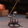 NONE 1 pz Mini Tartaruga Forma Incenso Incensiere Porta Bastone di Legno di Sandalo Bronzo Vintage Animale Porta Incenso Bruciatore Stand Regalo Complementi Arredo Casa