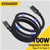 Essager Essager Cavo di ricarica rapido magnetico da USB C a C 100 W per iPhone 15 Cavo di ricarica dati da 65 W tipo C a C per laptop Samsung