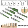 DAZZLEEX Punte per fresa da 6 mm Gambo 3 4 5 6 8 10 Punta a doppia flauto con diametro della lama da 12 mm per fresa per la lavorazione del legno