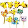 TAKARA TOMY Un set Pokemon Cake Topper Kawaii Anime Figure Pikachu Charizard Cake Insert Decorazione di buon compleanno per bambini Giocattoli di fornitura