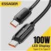 Essager USB Tipo C A USB C Cavo 100W 5A PD Cavo di Ricarica Veloce Per MacBook Xiaomi Samsung Tipo-C Cavo Display Digitale 3M