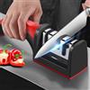 NONE Affilacoltelli a 3 segmenti Affilacoltelli per coltelli da cucina Pietra per affilare a tre usi in acciaio inossidabile per utensili da cucina