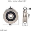 NONE Puleggia in acciaio inossidabile 6*29,3*8mm, imbracatura in corda d'acciaio, impermeabile, antiruggine, scanalatura della ruota con cuscinetto non SUS304, tipo scanalatura a U