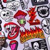 Prajna Patch per elementi antincendio Toppa per ricamo rock punk Toppe termoadesive per abbigliamento Toppe per lettere con teschio spaventoso per distintivi per vestiti