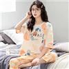 NONE Versione coreana pigiama donna estate imitazione cotone manica corta pantaloni Capri casa indossare estate Casual quotidiano carino vestito taglie forti