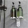 LEENKEA Bottiglia con pompa per dispenser manuale di sapone a parete con supporto Bottiglie separate per shampoo e gel doccia per hotel