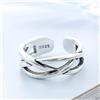 NONE Anello Regolabile Sovrapposto in Argento Sterling 925 Anelli Aperti per Donna, Gioielli da Fidanzamento, Accessori all'Ingrosso, Bigiotteria