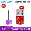 CYDY Bicicletta TPU Camera d'aria 650x23C 25C 26C 27C 28C 30C 32C FV lunghezza 45/65/85mmTyre Macchina Fotografica Bici DA STRADA Pneumatico Ciclismo penu parts571