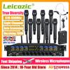 Leicozic Microfono wireless professionale True Diveristy a 8 canali Tipo C Ricarica Buon suono a basso rumore per spettacoli teatrali