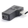 UpperFu 1pc 90 gradi ad angolo retto USB tipo C maschio a Mini 5 pin USB femmina connettore adattatore di sincronizzazione dati di ricarica per fotocamera GPS Dash Cam