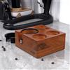 IKAPE Supporto per pressino per caffè espresso, base per stazione antimanomissione per caffè in legno 7 in uno Supporto per tappetino per caffè espresso in noce naturale adatto per 51/54/58 mm