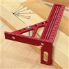 Wnew Righello di misurazione 3D Lega di alluminio Lavorazione del legno Goniometri quadrati Strumento di misurazione del layout del triangolo Righello di misurazione multiuso
