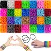 NONE Kit di elastici per telaio da 600 pezzi Kit per realizzare braccialetti per bambini Tessitura elastica Allacciatura Artigianato fai-da-te Regalo Ragazza