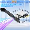 lekuo Scheda di rete Ethernet 10G 1 porta PCIe 4.0 X1 Realtek8127(PXE) Velocità di rete multi-Gigabit Scheda Lan RJ45 10G