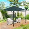 Outsunny Tetto di Ricambio per Gazebo 3x3 m da Giardino, Telo Copertura per Gazebo Resistente all'Acqua in Poliestere 180g/㎡ con 8 Fori di Drenaggio e Prese d'Aria, Solo Copertura, 298x295 cm, Grigio