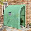 Outsunny Serra da Giardino Addossata 200x100x215cm a 3 Livelli, con 2 Porte Finestre Avvolgibili, Serra per Orto con Struttura in Acciaio e Copertura Plastica, per Orto Verdure Fiori, Verde